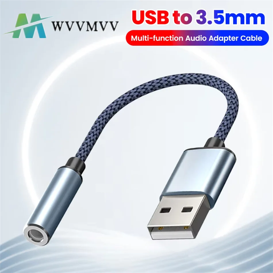 

USB to 3.5mm Audio Jack Adapter USB A to 3.5mm TRRS USB to Audio Jack Adapter Headset External Stereo Sound Card for PC Laptop