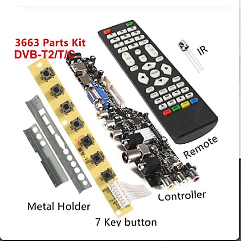 3663 Universal Controller Driver Board LCD TV New Digital Signal DVB-C DVB-T2 DVB-T 3463A Russian USB play 3663