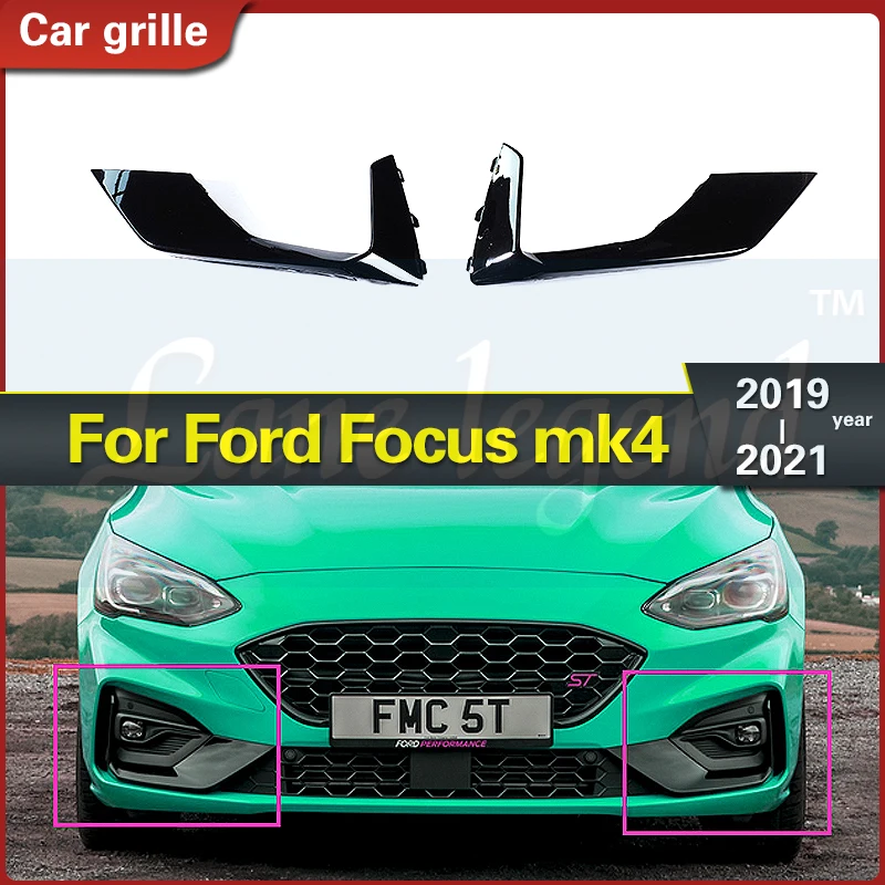 

1 Pair Car Front Fog Light Grill Fog Lamp Cover Trim Moulding Trim For Ford Focus MK4 ST ST Line & ST Line X 2019 2020 2021 ABS