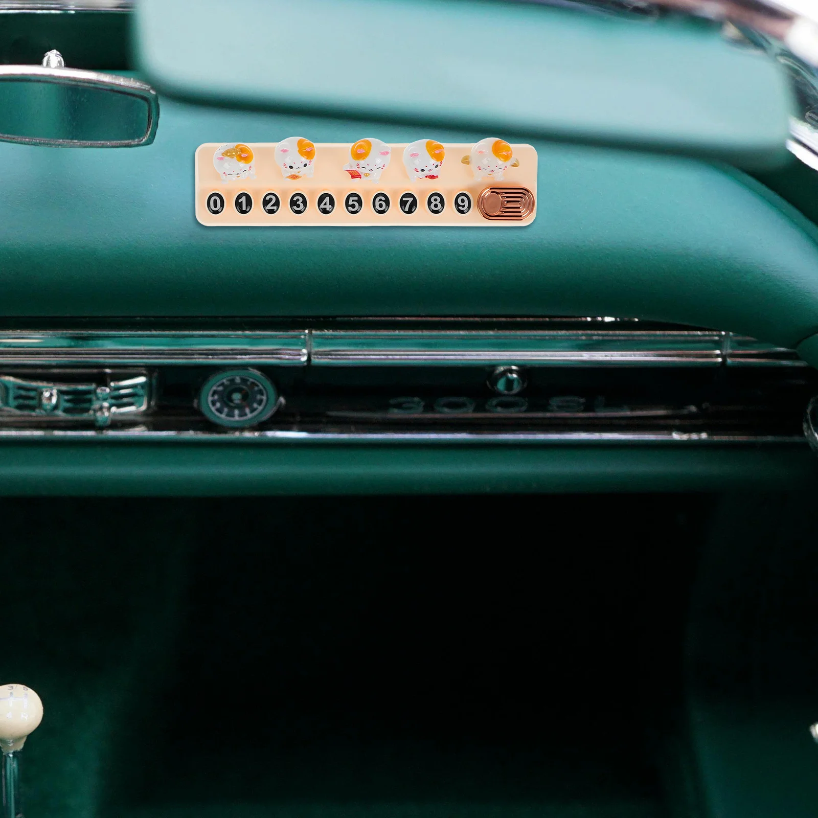 

Lucky Cat Car Temporary Parking Plate Phone Number Display Waterproof Durable Multifunctional Dashboard Decoration Car Interior