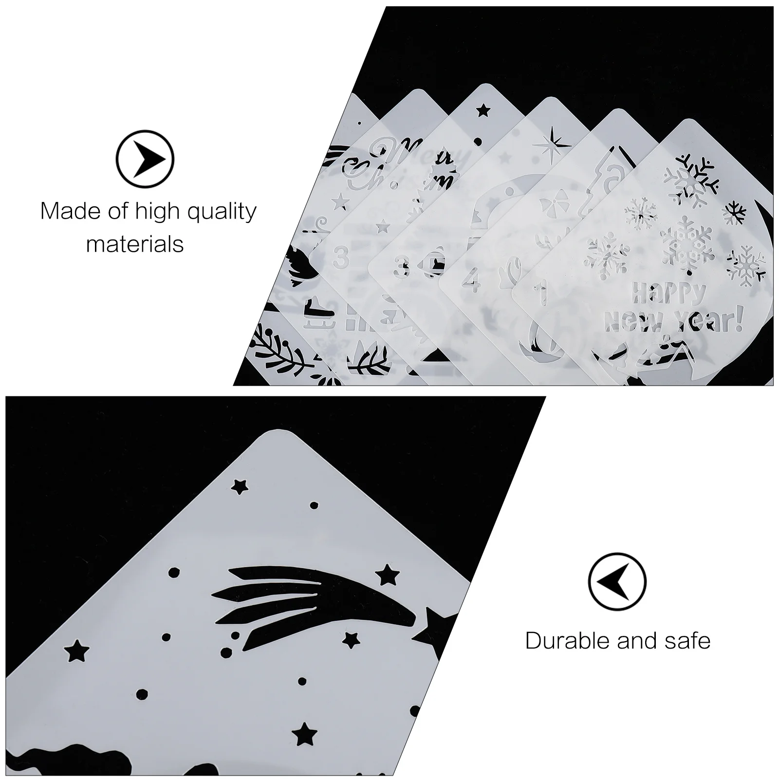 

12 pcs Christmas Stencils Set Durable Plastic Diy Painting Templates For Wall Fabric Wood Decoration Holiday Crafts