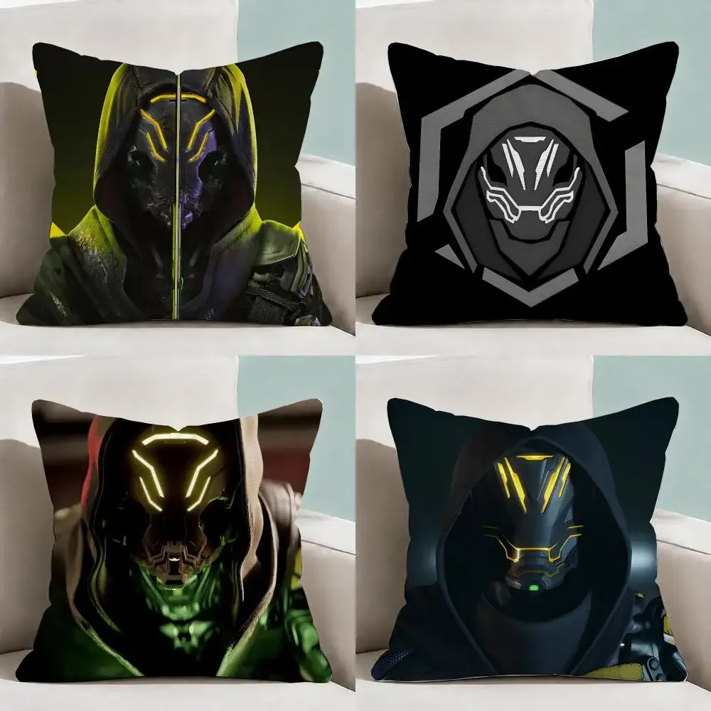 Game Ghostrunner Jack Cyber Ninja Cushion Cover Throw Pillow Soft Short Plush Cozy Durable Colorfast Sofa Bedroom Home Decor