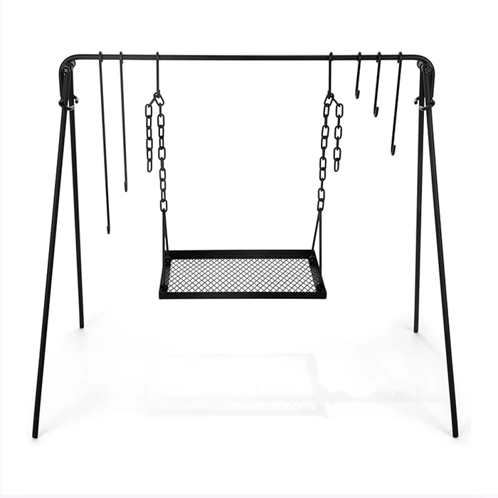 Portable Campfire Grill Grate Adjustable Different Height Campfire Cooking  BBQ  Hook Accessories Campfire