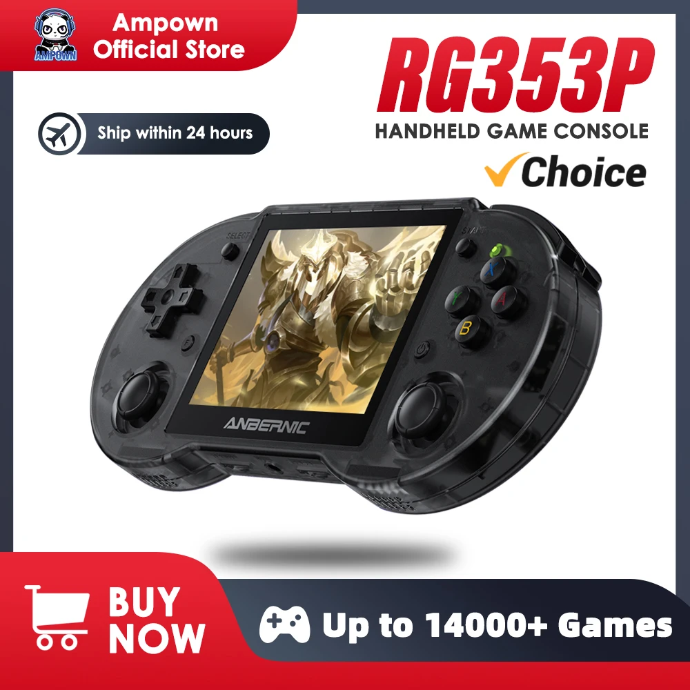 ANBERNIC RG353P Handheld Game Console 3.5''IPS Touch Screen HDMI Output Android Linux Dual System Support 5G Wifi Bluetooth Gift