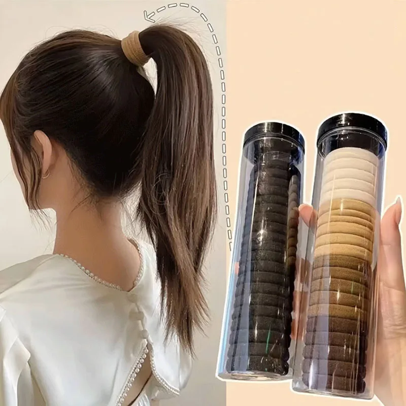 20 Pcs/set Solid Elastic Hair Band Scrunchies Female Girls Seamless Hair Ropes Casual Sports High Ponytail Holder Accessories