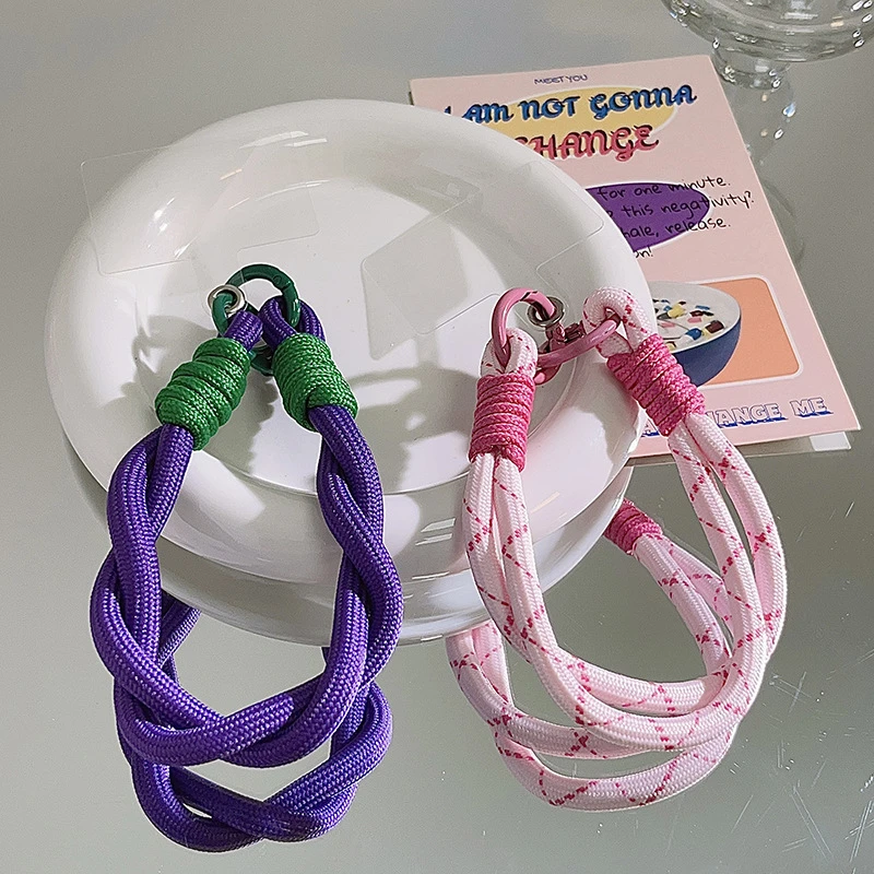 Cute Candy Colors Phone Chain Cellphone Short Strap Phone Wrist Straps Hanging Rope Anti-lost Lanyard Chain Jewelry Accessories