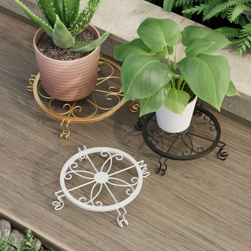 #Multifunctional Indoor Living Room Balcony Floor-Standing Flying Saucer Simplicity Design Flower Pot Stand Plant Flower Flower