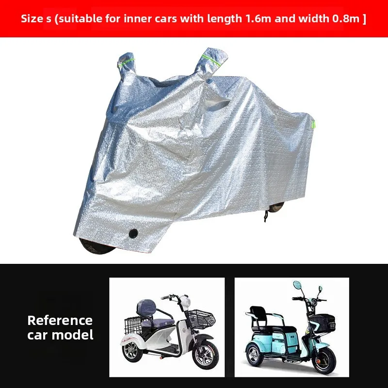 

Tricycle Cover Full Cover Rain Protection Sun Protection Elderly Scooter Four-wheel Car Cover Thickened Universal Dust Cover