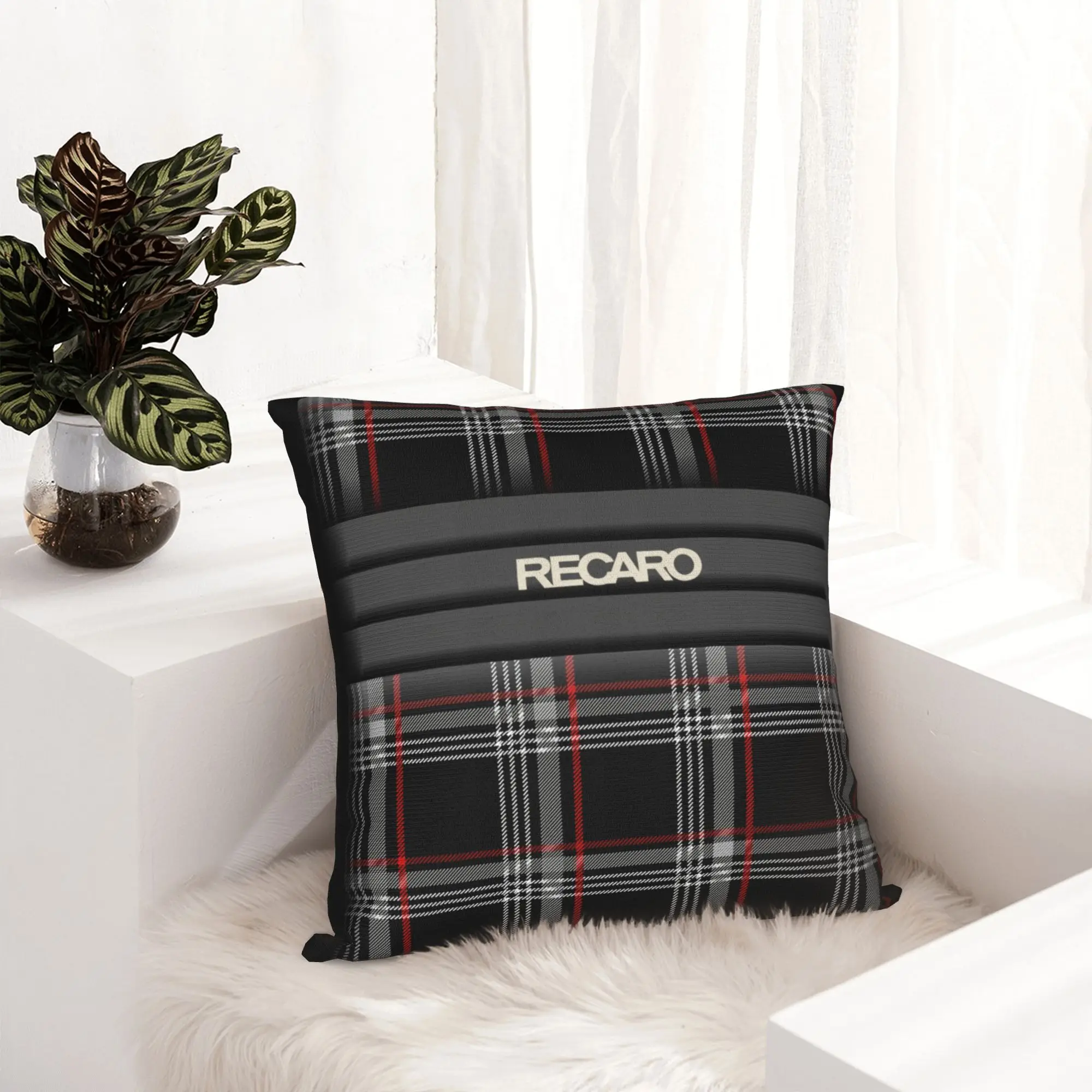 Seat Houndstooth Upholstery Pattern Recaros Pillow Case Living Room Decoration Cute  Outdoor Cushions Square Pillowcase