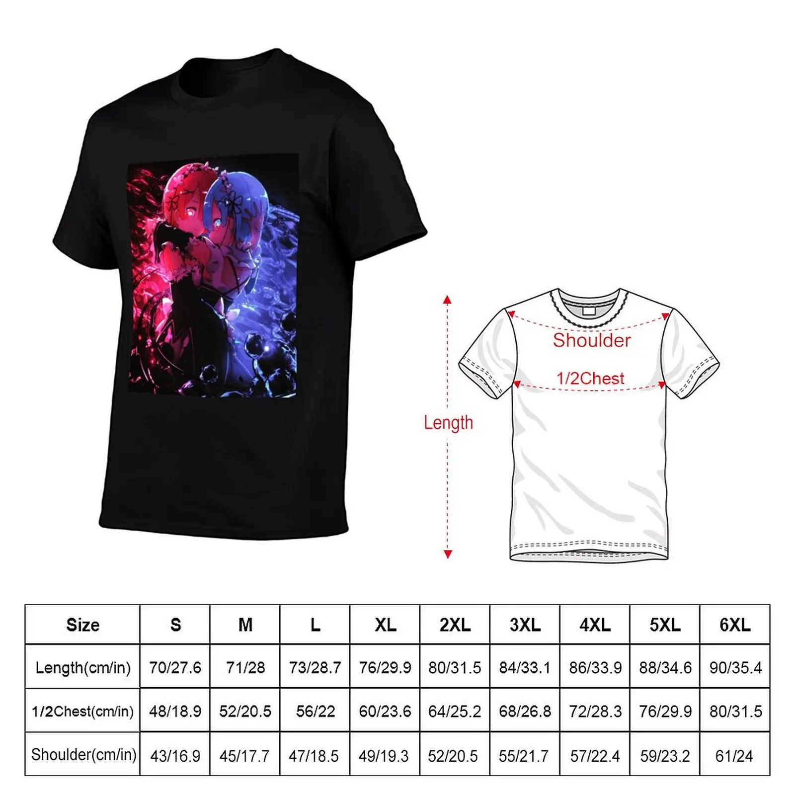Rem and Ram ( re zero ) T-Shirt t shirts for man pack cotton t shirt man cotton T-Shirt