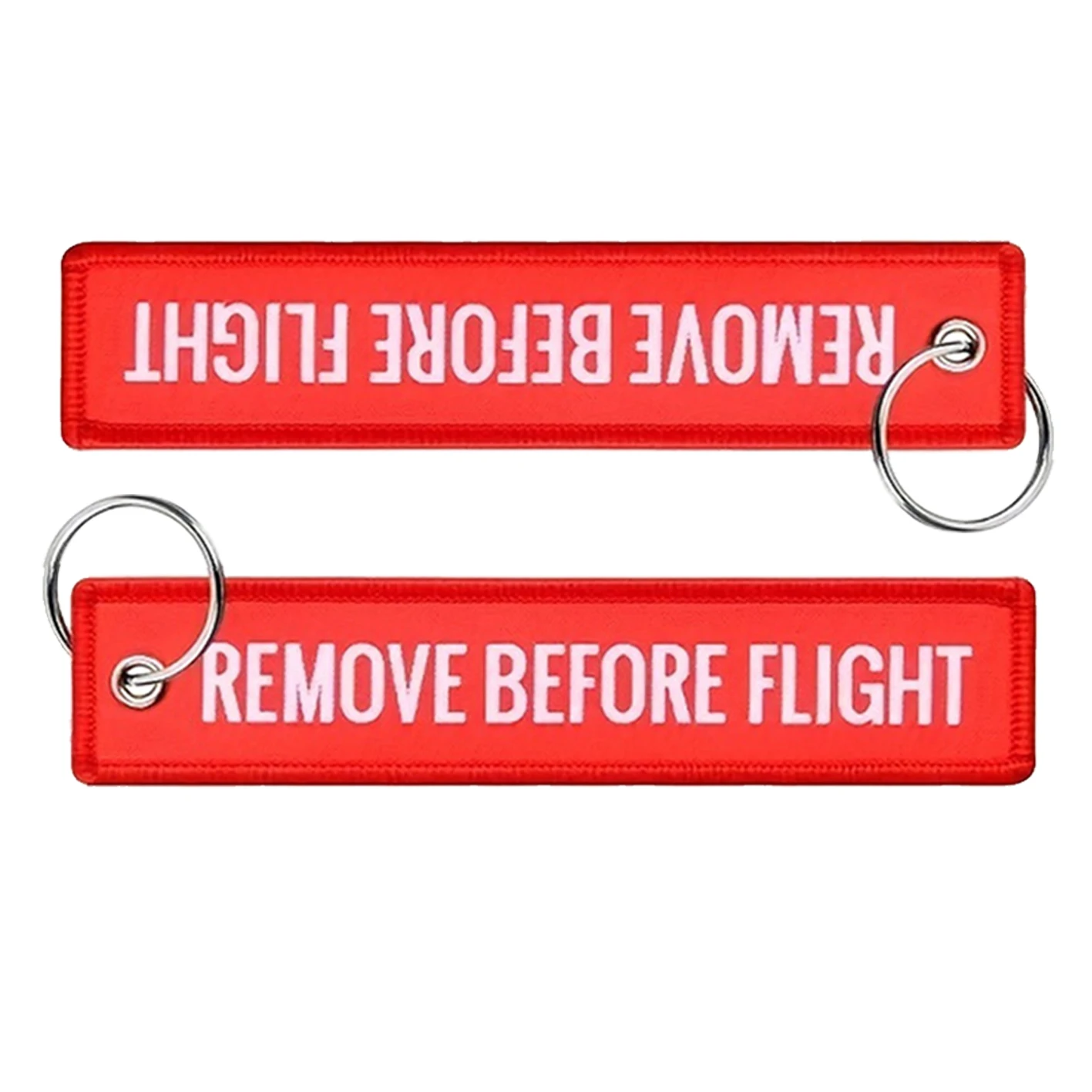 30Pcs Embroidery Keychain REMOVE BEFOR FLIGHT Keyrings