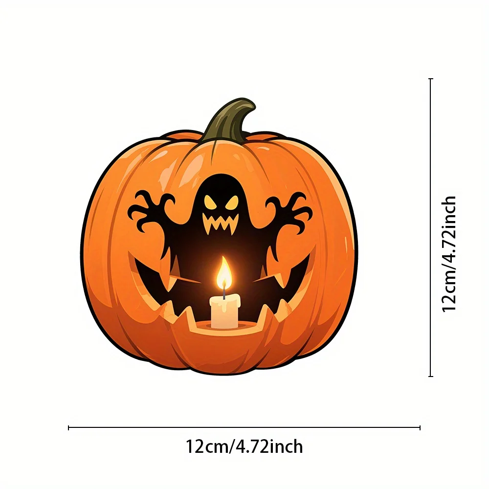 Halloween Devil Pumpkin Vinyl Sticker,Self-Adhesive Easy Apply Residue-Free for Car,Truck,Motorcycle,Laptop,Window,Wall