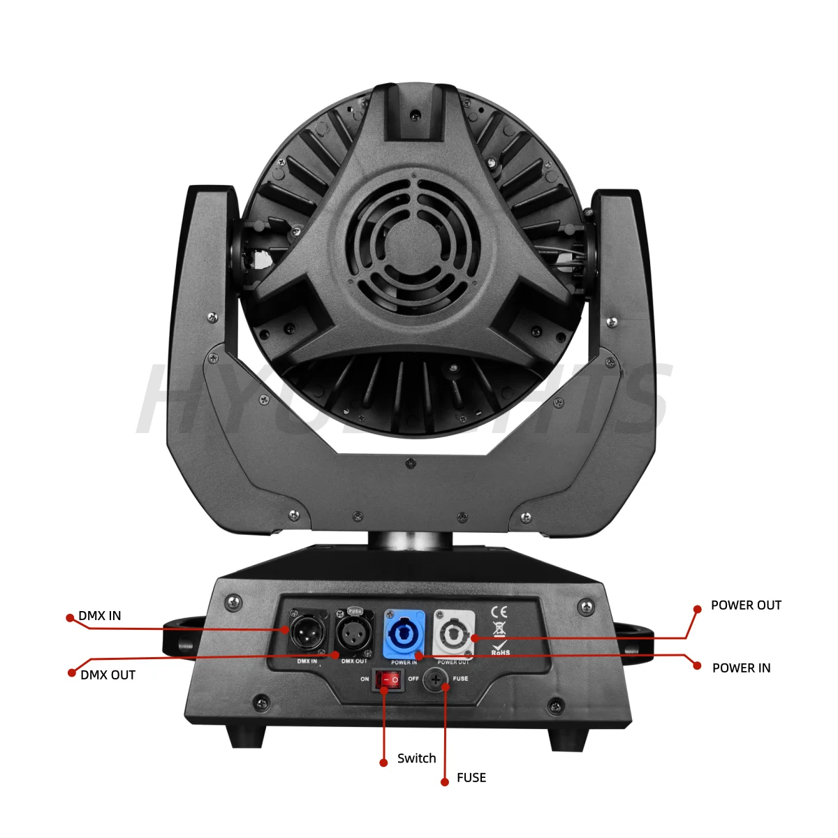 36x18W LED Zoom Wash Moving Head Licht RGBWA UV 6in1 Mit CTO Farbtemperatur DMX512 Bühnen-DJ-Bar-Beleuchtung – Detail 4
