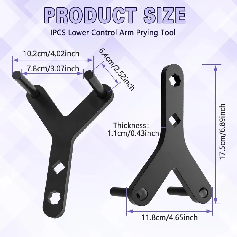 Automotive Lower Control Arm Prying Tool Suspension Specialty Bushing Tool Swing Arm Ball Head Separation Disassembly Tool