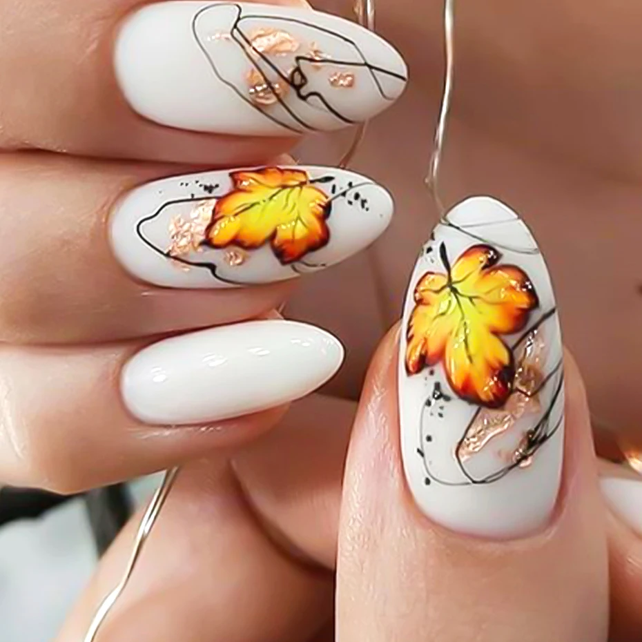 1Pc Maple Leaf 3D Acrylic Nail Mold Autumn Fall Leaves Butterfly Starfish Shell Silicone Stamp Plates Gel Stencils Manicure Tool