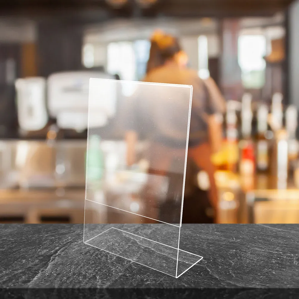

Набор из 2 акриловых L-образных настольных подставок для меню, QR-кодов, номерных карт для офиса, ресторана, мероприятий