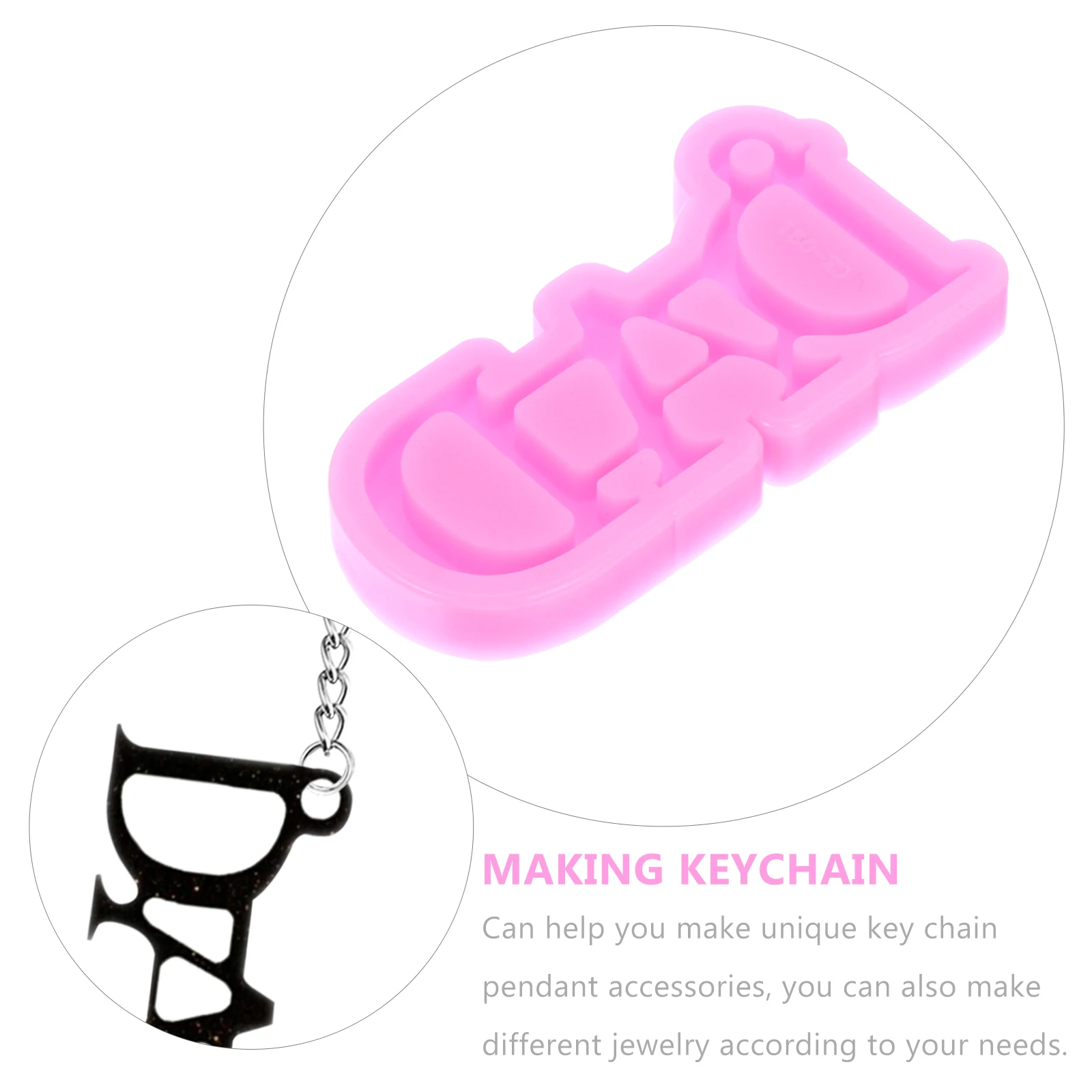 

2pcs Silicone Keychain Mold Father's Day Pendant Epoxy Jewelry Tool Unique DAD Shape Reusable Wear for Pendant