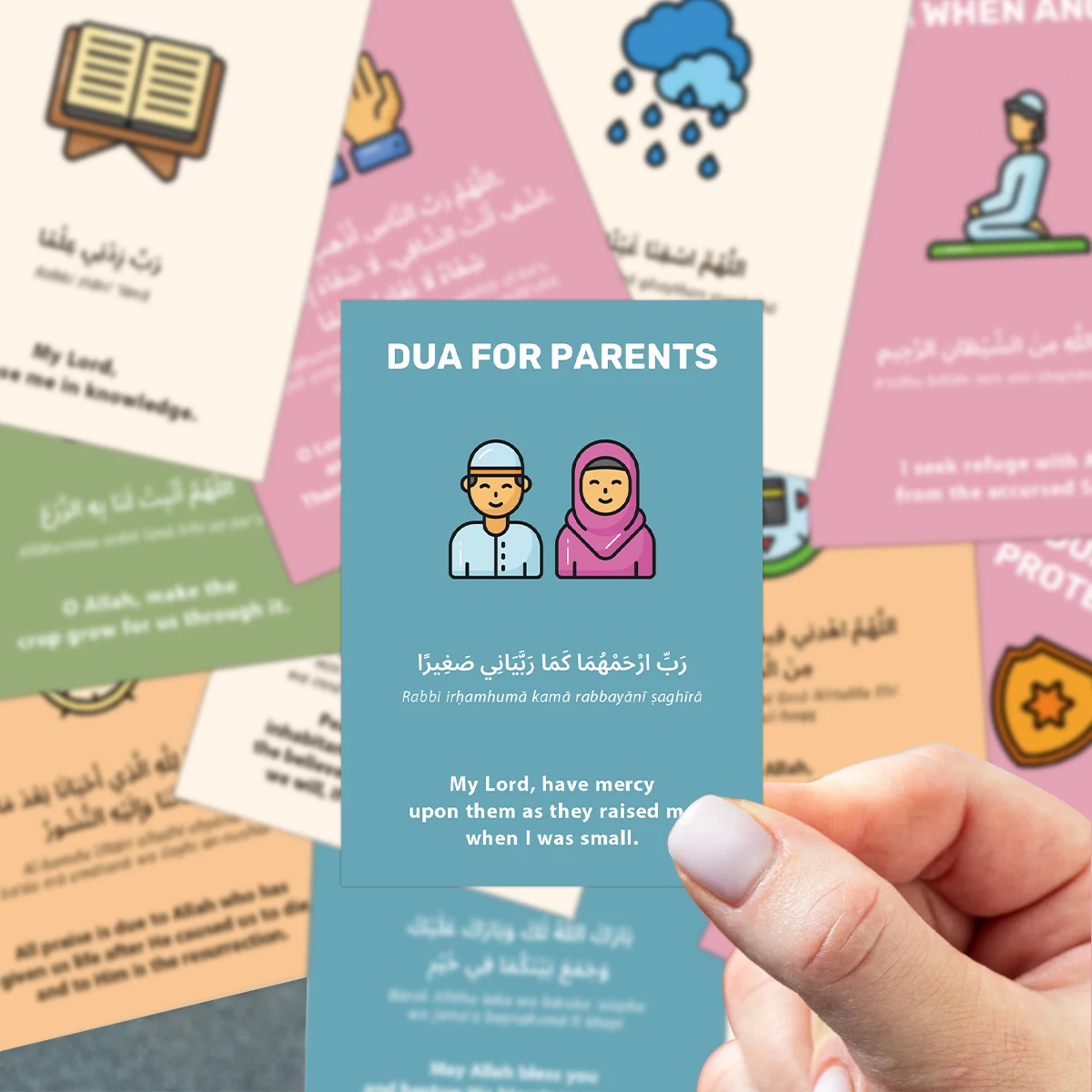 31-teiliges Set Islamische Gebetskarten, für Tägliche Gebete, Ramadan, Eid, Ideal für Muslime, Bürogeschenke, Islamische Bildungskarten – Detail 6