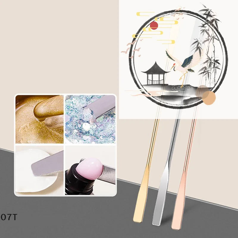 Barra agitadora de crema para sombra de ojos, herramienta agitadora de Gel de Metal inoxidable, espátula, Pin, accesorios y pigmentos para uñas, herramientas de mezcla