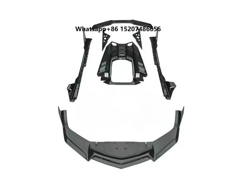 Dry Carbon Fiber Body Kit Front Lip Diffuser Spoiler Hood Side Skirt
