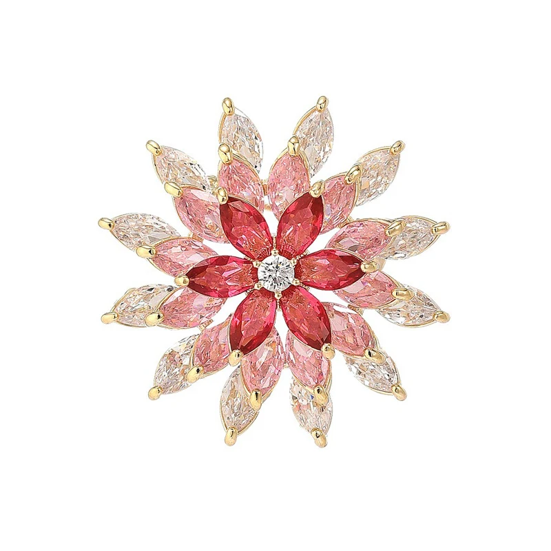 

Creative Rotatable Sparkling Zircon Lotus Brooch Exquisite Luxury Elegance Women's Flower Brooch High Grade Suit Pin Accessories