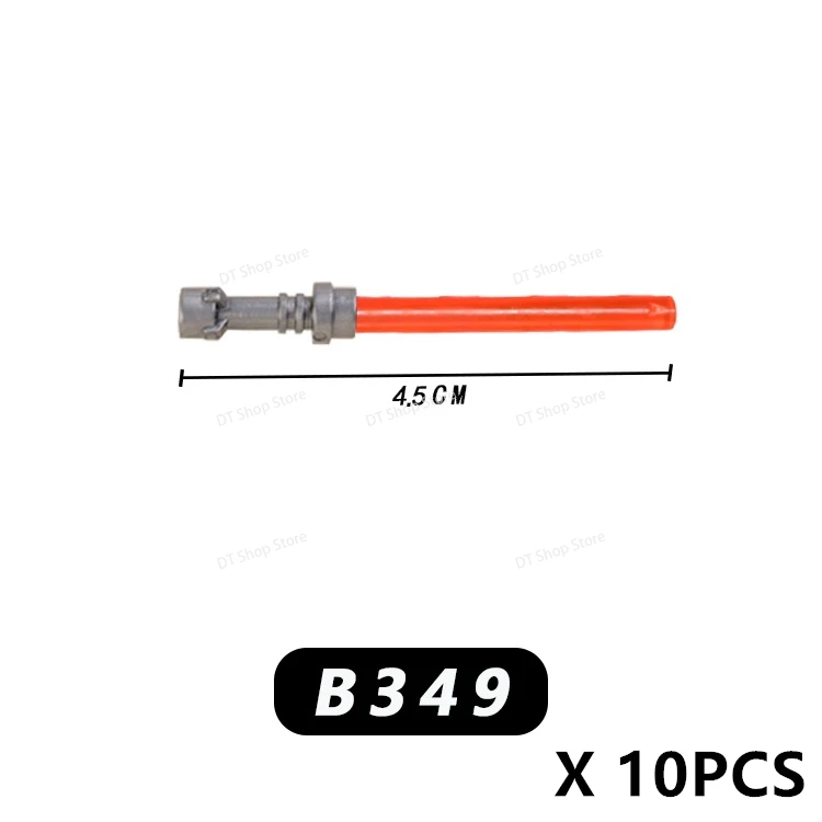 10PCS Lightsaber Transparent Handle Laser Sword MOC Weapon Building Block Parts Accessories Figures Kids for Toy PJB349-PJ365