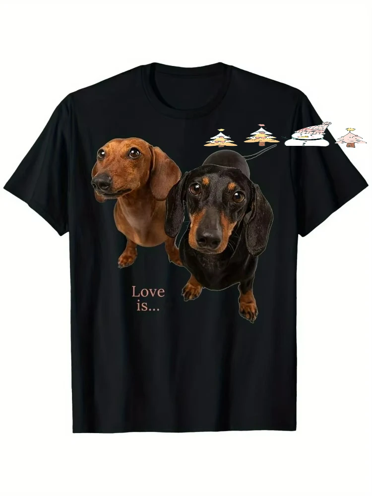 Cute Wiener Dog pattern design -100% cotton summer O-neck short sleeve casual printed men's T-shirt.