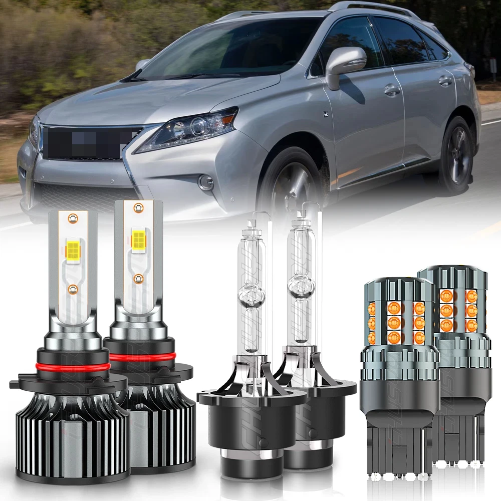 

For Lexus RX350 RH450h 2013-2015 6x Canbus 9005 D4S 7443 HID/LED Headlight Turn Light Bulbs Kit 12V 6000K 100000LM Plug and play