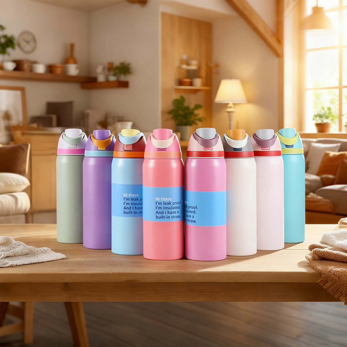 

NEW Original Insulated Stainless Steel Water Bottle with Straw, BPA-Free Sports Water Bottle 24Oz