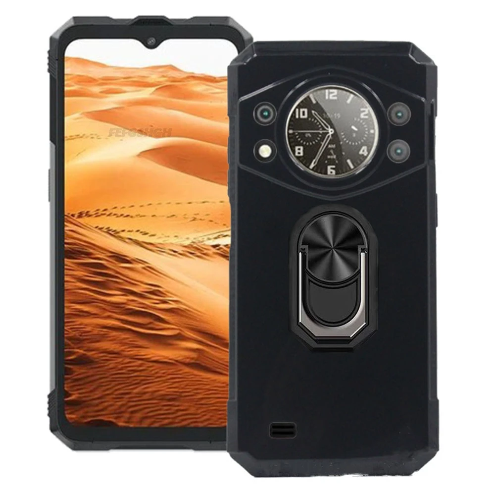 For Cubot King Kong KingKongAX 6.58' Back Finger Ring Soft TPU Silicone Case for Cubot King Kong 9 AX Bracket Phone Cover