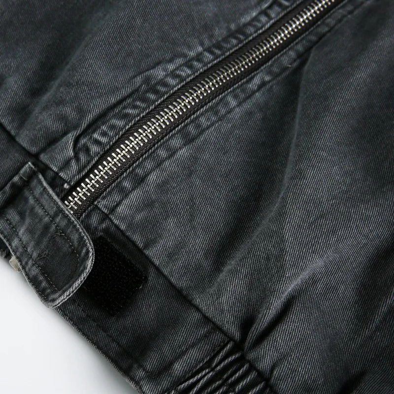 سترات عمل للرجال من قماش الدنيم المغسول بالقطن 100%، سترة خارجية بتصميم طباعة حروف قديمة للرجال، معاطف رجالية كبيرة الحجم