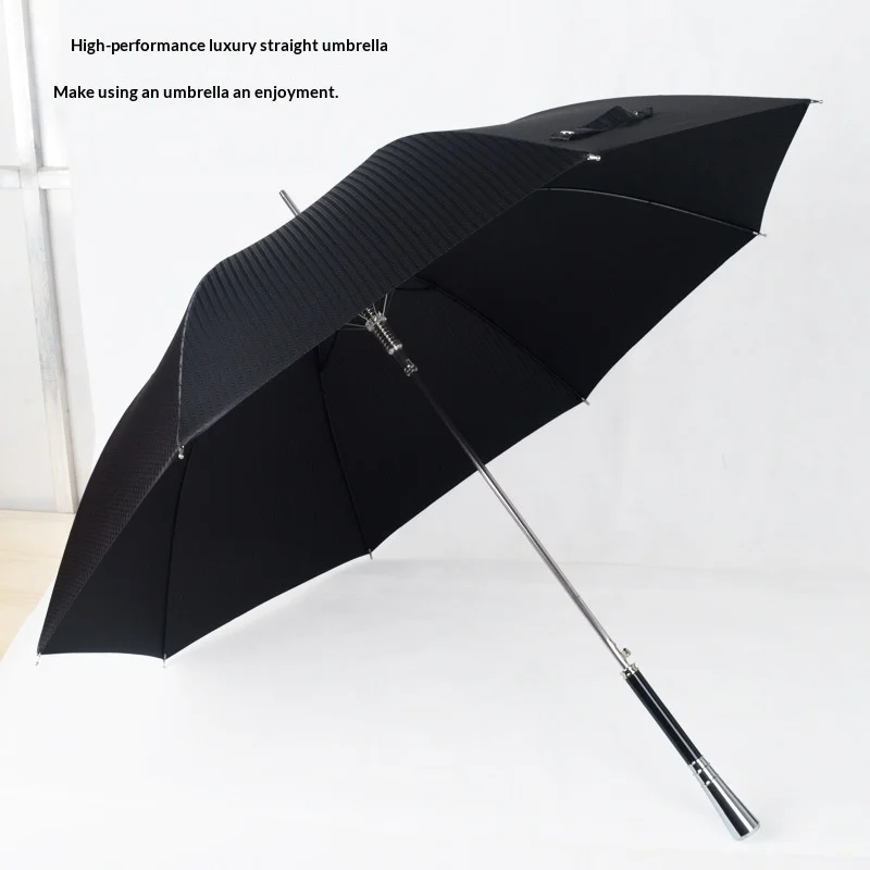

Premium Long Handle Windproof Umbrella Business Rain Sun Dual Use Alloy Grip Straight Shaft Fiberglass Ribs Sturdy Umbrellas