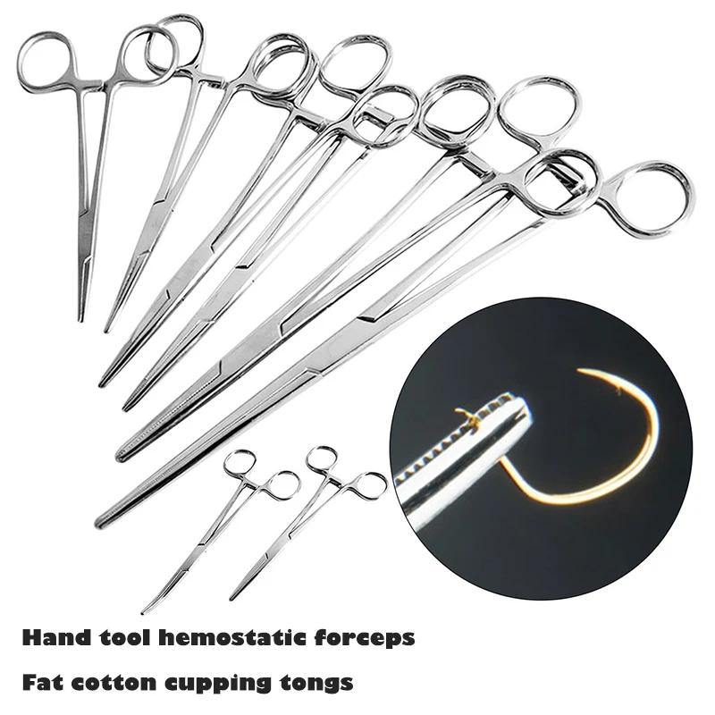 Imagem -02 - Justinlau-ferramenta Mão Fórceps Hemostático Fat Cotton Cupping Alicate Pet Hairpin Ferramenta de Depilação Curvo e Ponta Reta 1220cm