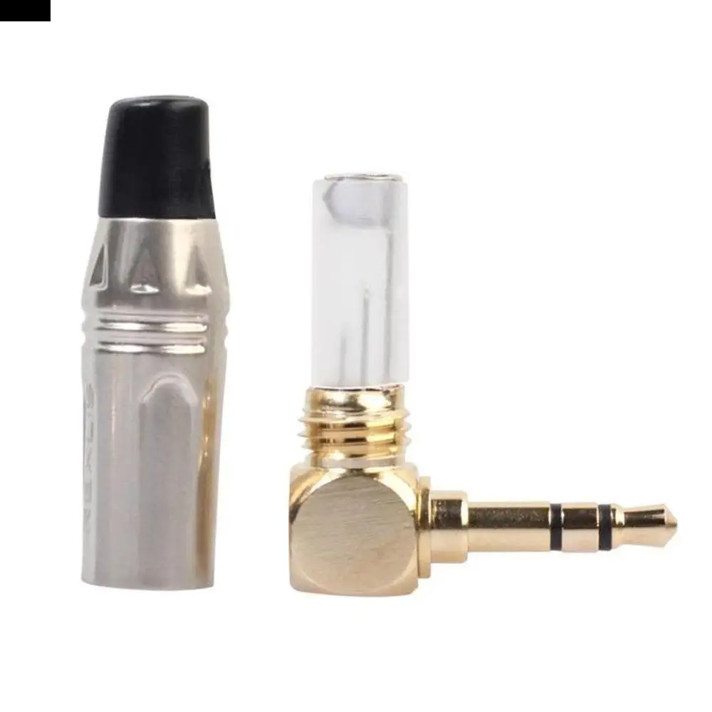 

90 Degree Audio Adapter 3.5mm Jack Plug Stereo Audio Converter Right Angle Headphone Adapter Headphone Soldering Connector