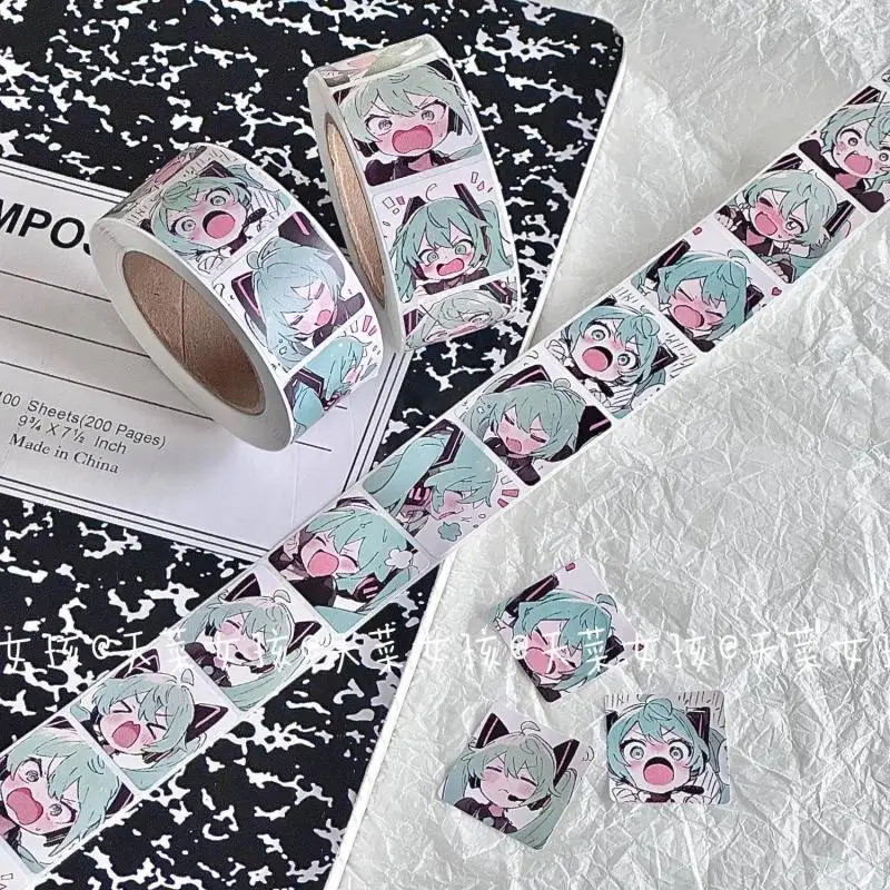 2024 Kawaii Cute Hatsune Miku Roll Sticker Stickers Sealing Sticker Decorative Stickers Student Birthday Gifts Girlfriend Gifts