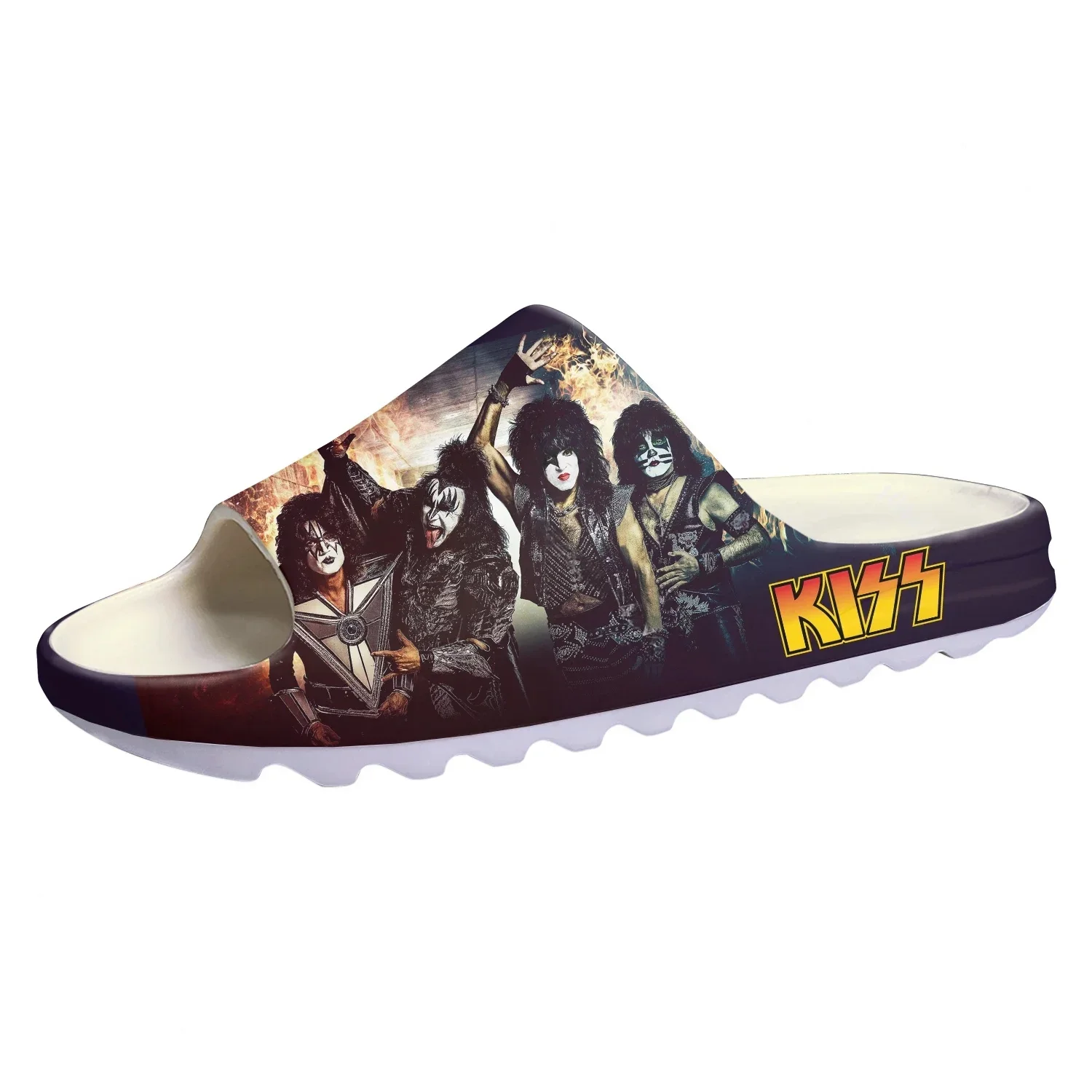 Kiss Rock Band Soft Sole Sllipers Home Clogs Customized Water Shoes Heavy Metal Rock Men Women Outdoor Stepping Beach Sandals
