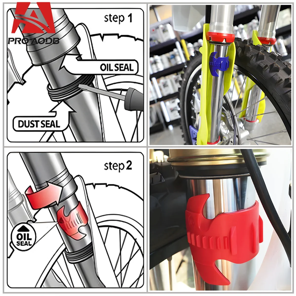 Herramienta limpiadora de horquilla de Motocross de 45-55 mm - Cepillo universal para amortiguador para KTM Kawasaki Suzuki Honda Yamaha Husqvarna ATV