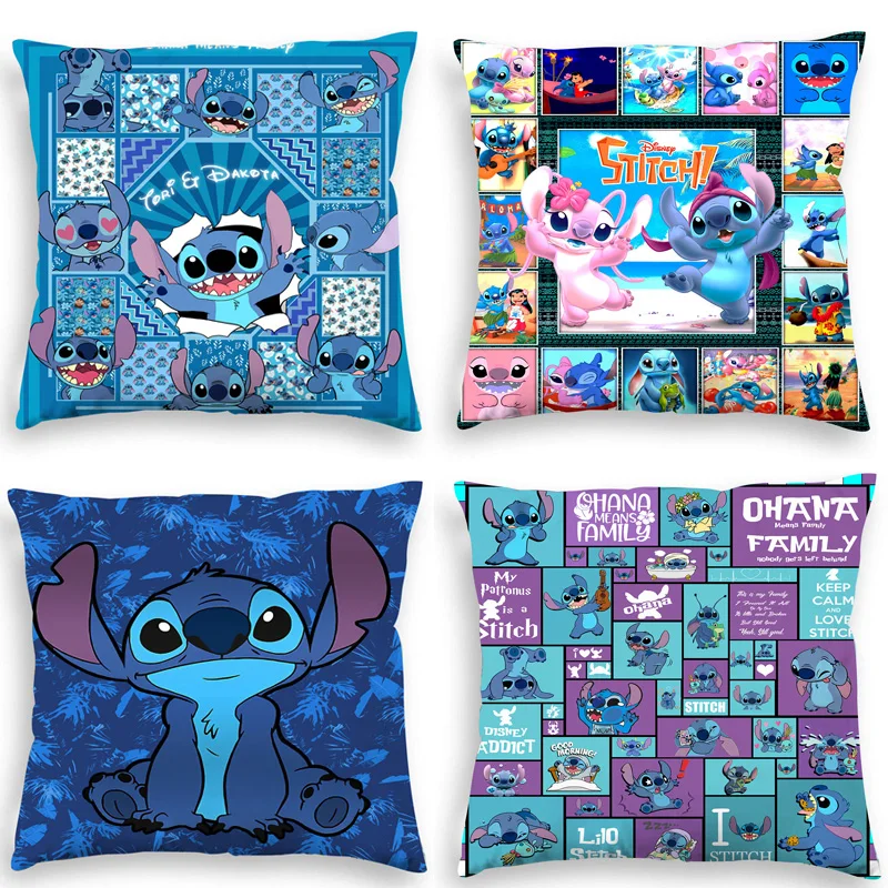 

Disney Lilo and Stitch Cushion Cover Pillow Decorative Cartoon Stitch Cushions Cover Pillowcase for Home Sofa Pillowcover Gift