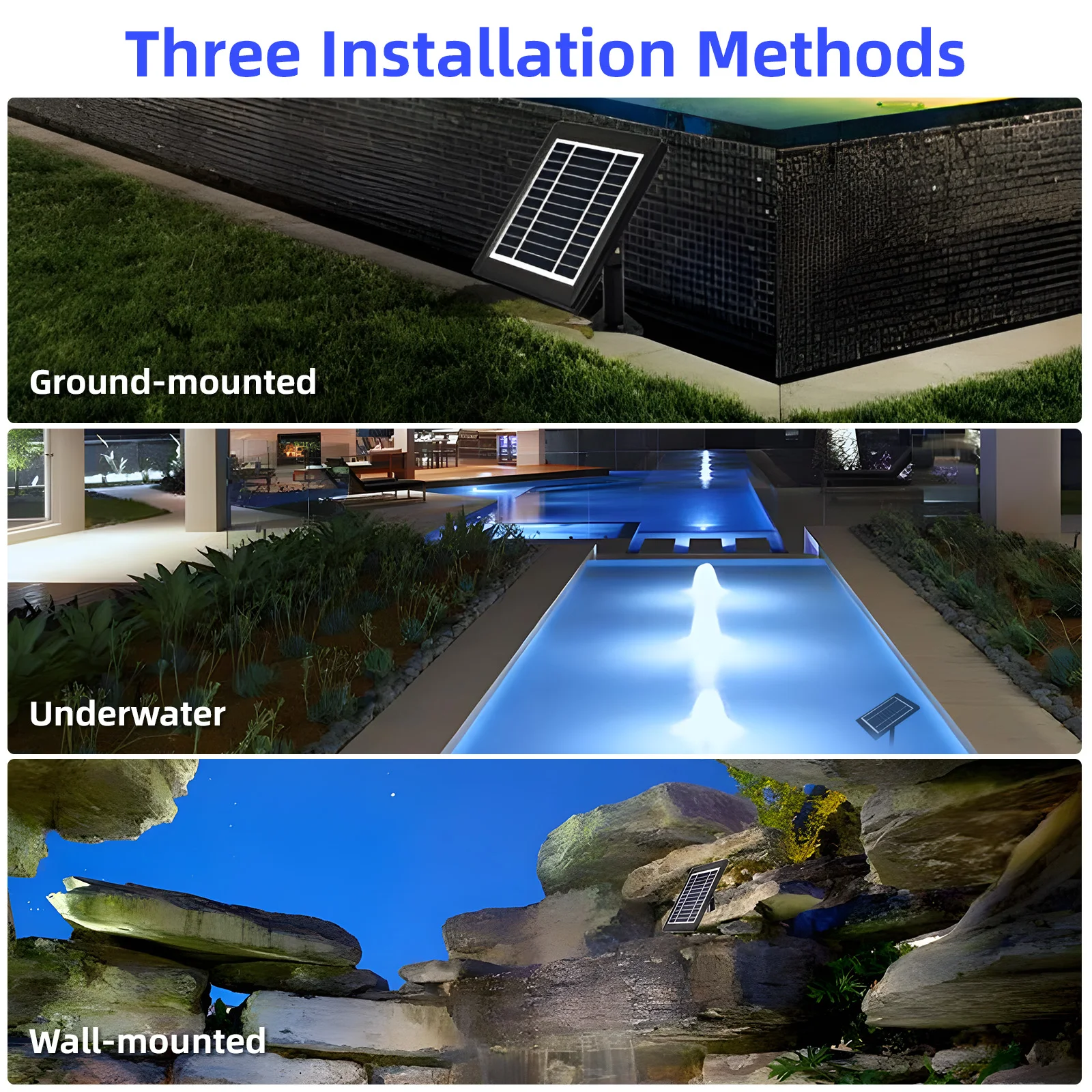 LED-Solars trahler wasserdicht solar betriebene Gartenteich Licht RGB Farbe Rasen Hinterhof Beleuchtung Outdoor-Sicherheit Landschafts lampe