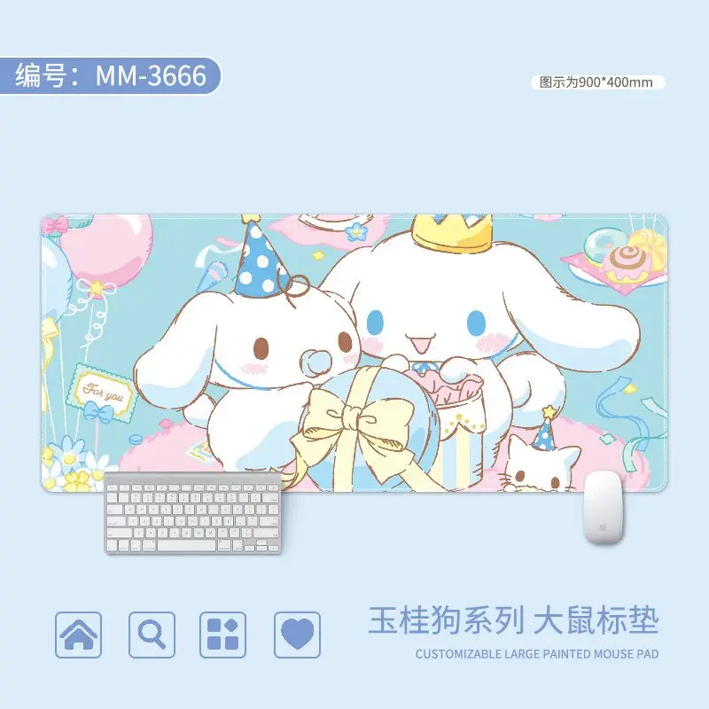 Pink Blue Cinnamoroll Cute Girl Mouse Pad Kawaii Large Gaming Mousepad Gamer Stitching Desk Mat XXL for PC Keyboard Mouse Carpet