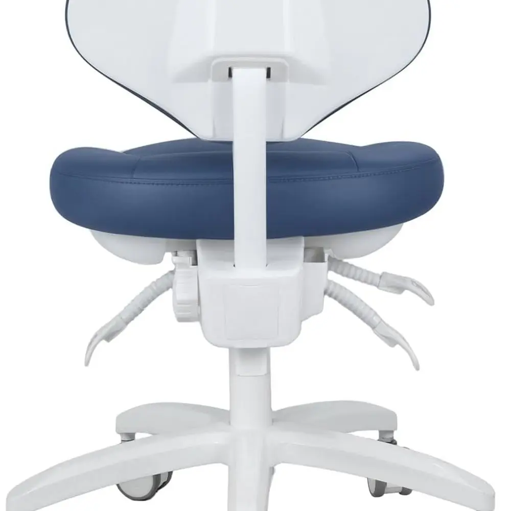 Cadeira dentária de couro de microfibra ajustável com suporte traseiro para médicos