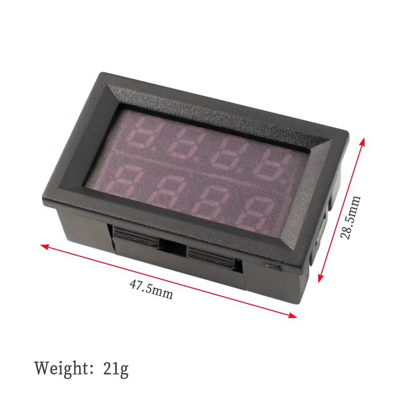 LIZAO 0.28 Inch Dual Display Digital DC Voltmeter Ammeter 4 Digit 5-Wire 200V 10A Voltage Current Tester