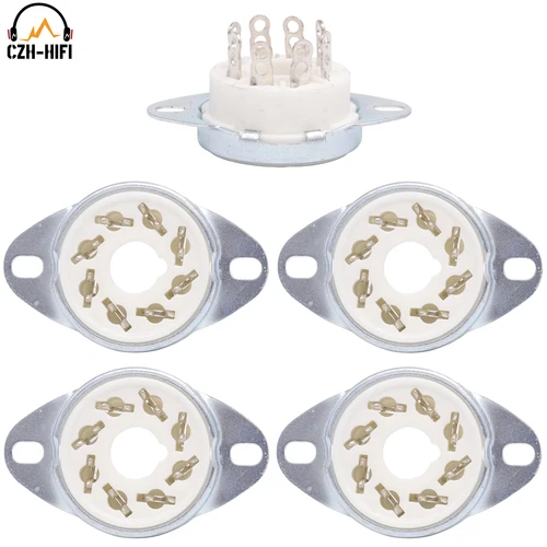 Imagen 1 del producto Base de válvula de enchufe de tubo de cerámica de 8 pines, Conector de lámpara de alimentación para KT88, EL34, 5881, 6SN7, 6CA7, amplificador de Audio Vintage, montaje de chasis DIY, HiFi