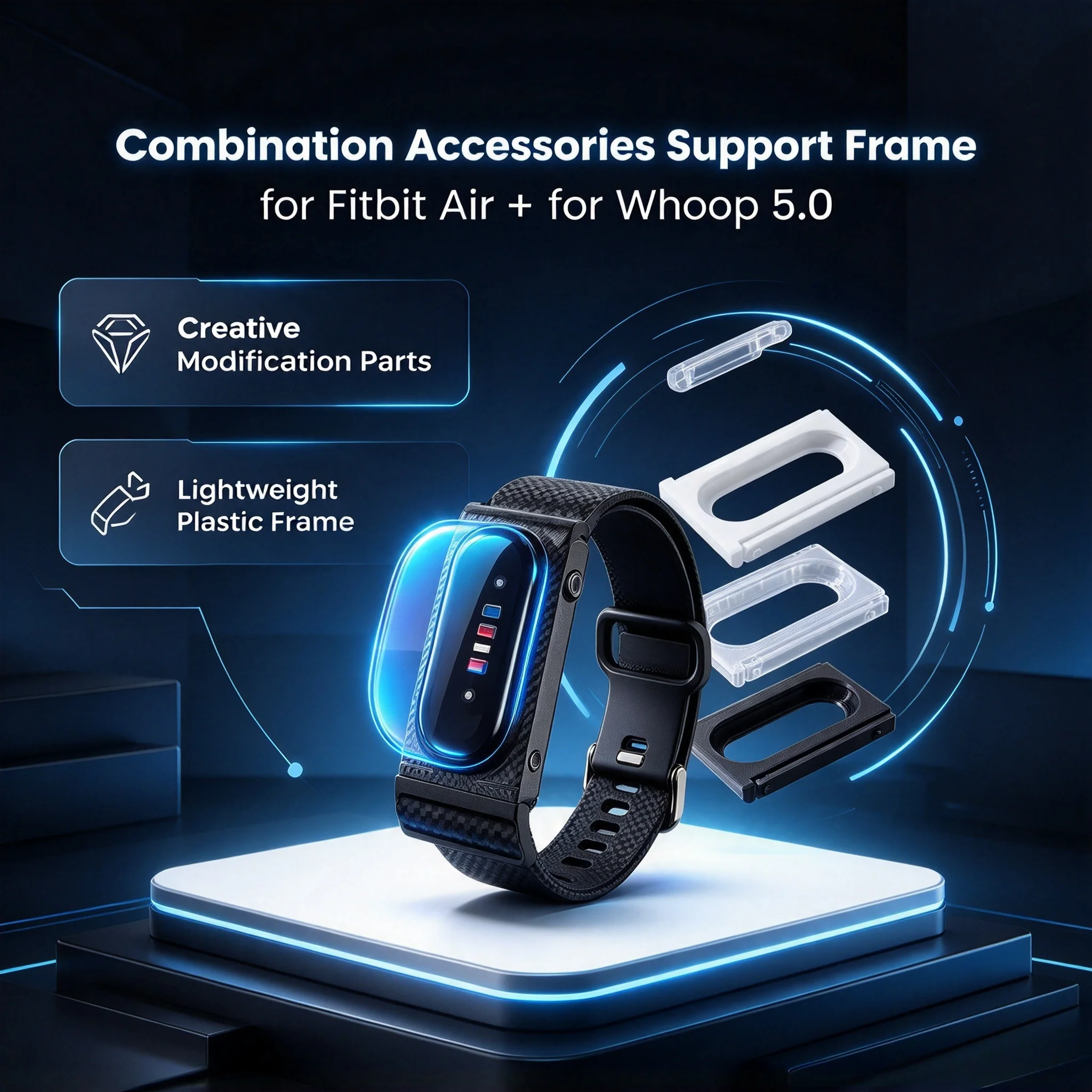 New Minimal Plastic Adapter Compatible With Fitbit Air & Whoop 5.0 Modification Replacement Mount Wearable Tracker Strap Adapter