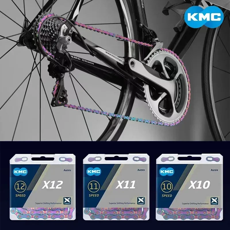 KMC Aurora chaîne de vélo X10 X11 X12 chaînes vtt 11S 12S 10S vélo de route vtt courant vélos de montagne Curren pour pièces Shimano SRAM