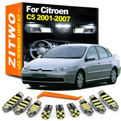 ZITWO 15Pcs For Citroen C5 Sedan Wagon 2001 2002 2003 2004 2005 2006 2007 LED Bulb Interior Dome Map Trunk Sun Visor Light Kit