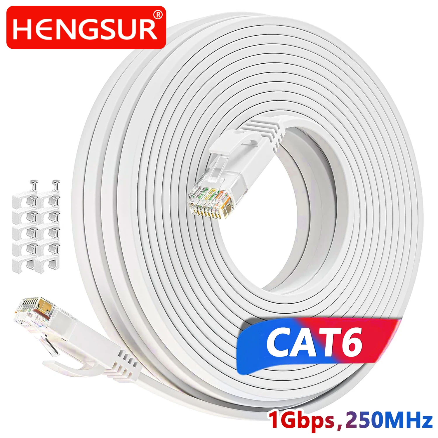 Kabel Ethernet Cat6 Płaski przewód LAN UTP Sieciowy kabel krosowy RJ45 do PS5 PC IPTV Xbox Router internetowy Cat 6 Kabel internetowy