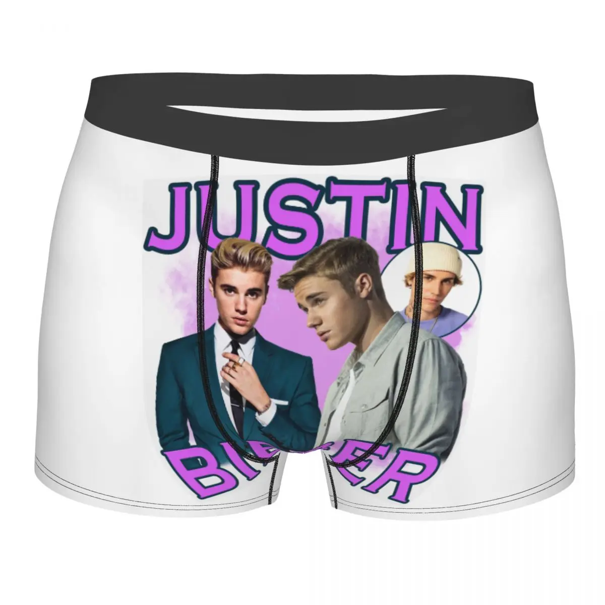 

Мужские боксеры с 3D-принтом Джастин Бибер, эластичное нижнее белье, трусы-брифы