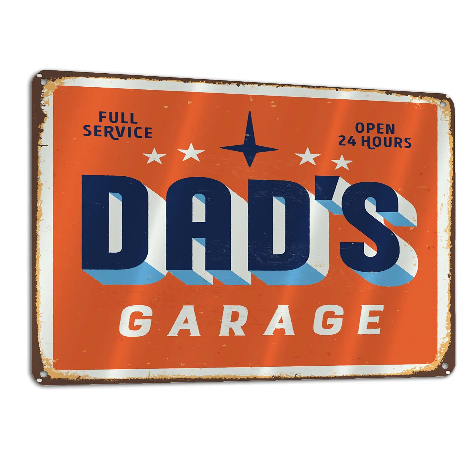 Lesiker Garage Tin Sign, Dad's Garage Full Service Metal Tin Sign for Wall Decor 12