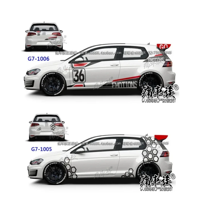 Car personalized custom stickers FOR Volkswagen Golf 7 Golf8 appearance decoration full body Decal sports film accessories